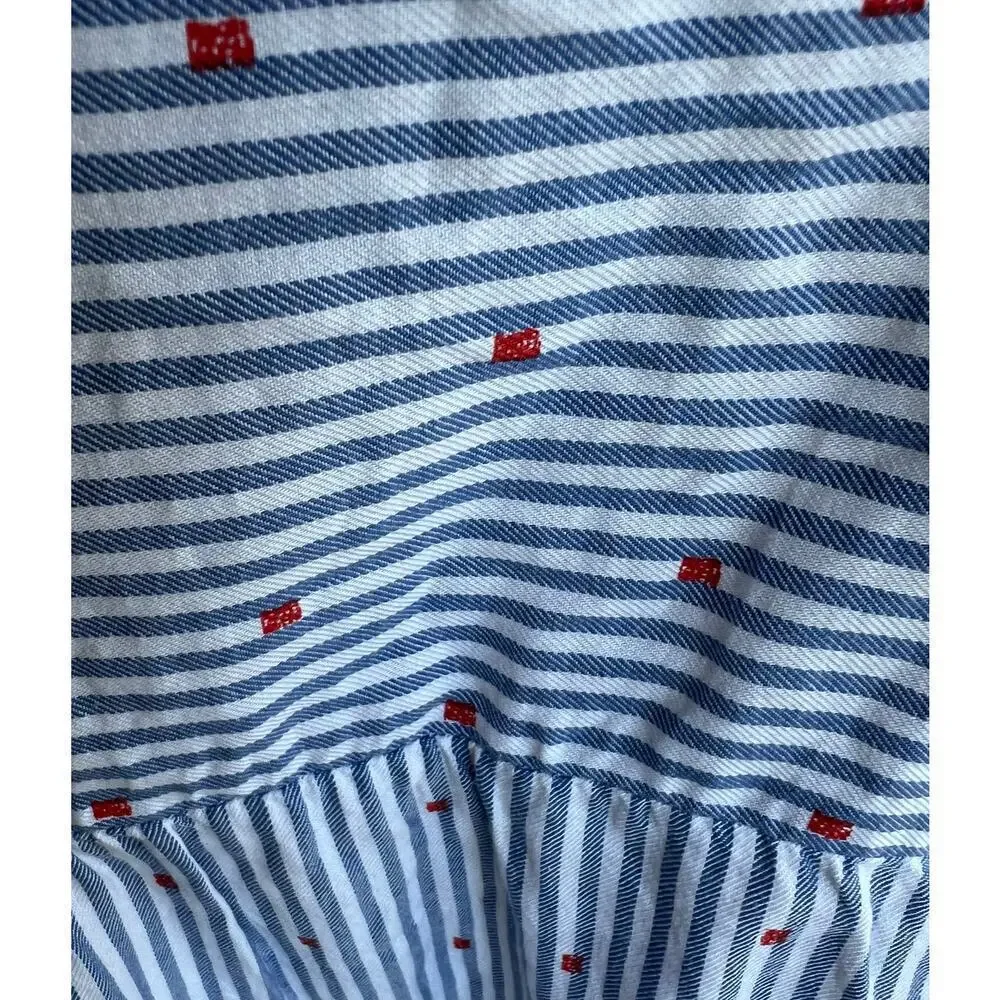 OLD NAVY chambray stripe red fleck boho button front tunic  EUC plus sz XXL